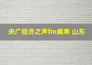 央广经济之声fm频率 山东